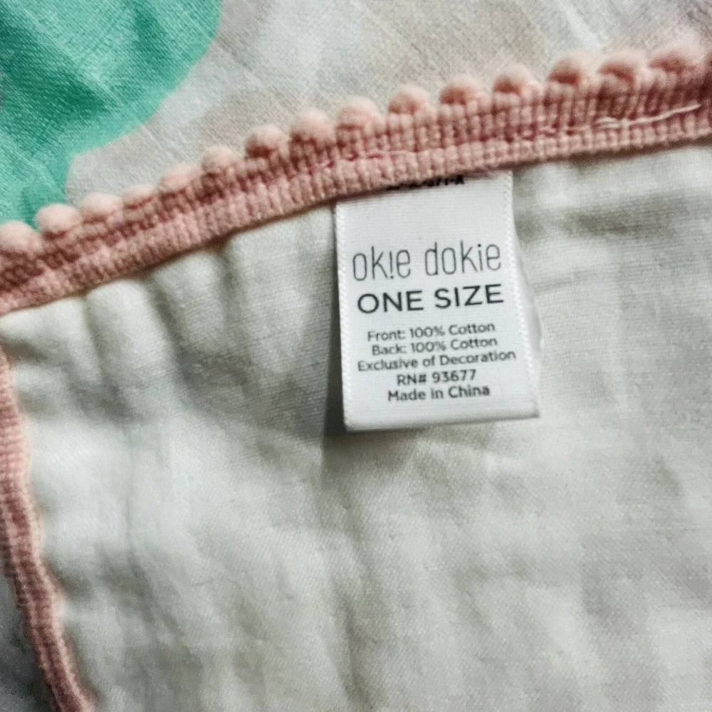 Okie Dokie Girl Milestone‎ Blanket First Year Pink Floral Flowers
